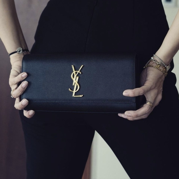New in the Box! YSL Saint Laurent Monogram Kate Clutch Cavier Leather MSRP$1,450 - Picture 2 of 16